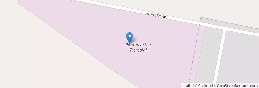 Mapa de ubicacion de PlantaLáctea Tremblai en アルゼンチン, サンタフェ州, Departamento Las Colonias, Municipio De Pilar.