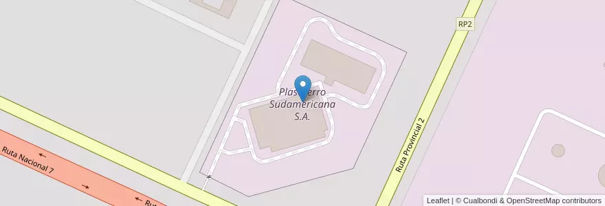 Mapa de ubicacion de Plastiferro Sudamericana S.A. en 아르헨티나, San Luis, General Pedernera, Municipio De Villa Mercedes.