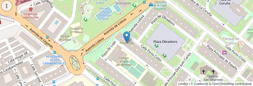 Mapa de ubicacion de Plastiletras en إسبانيا, منطقة مدريد, منطقة مدريد, Área Metropolitana De Madrid Y Corredor Del Henares, Alcorcón.