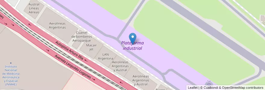Mapa de ubicacion de Plataforma industrial, Palermo en Argentina, Autonomous City Of Buenos Aires, Autonomous City Of Buenos Aires, Comuna 14.