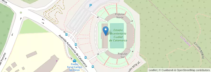 Mapa de ubicacion de Platea Cubierta en 아르헨티나, Catamarca, Departamento Capital, Municipio De San Fernando Del Valle De Catamarca, San Fernando Del Valle De Catamarca.