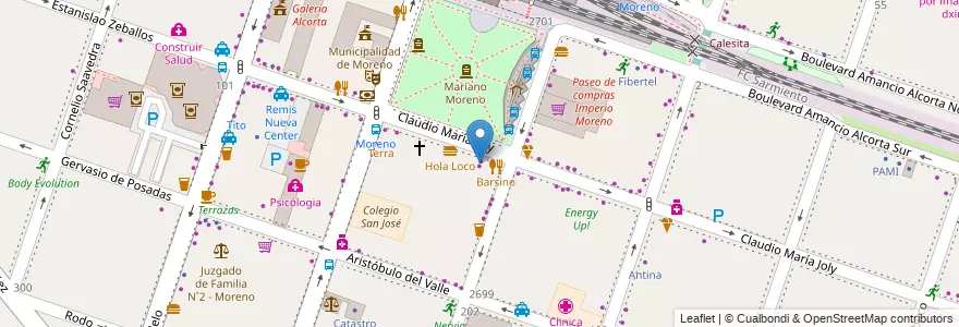 Mapa de ubicacion de Play en Argentina, Buenos Aires, Partido De Moreno, Moreno.