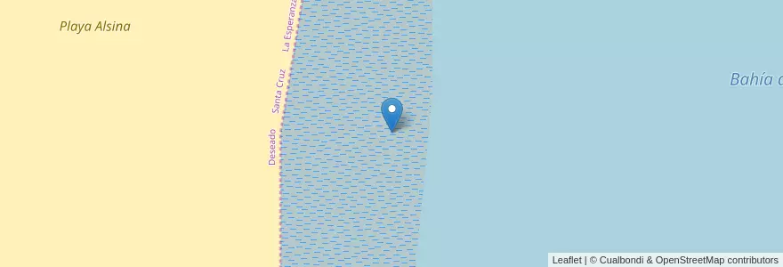 Mapa de ubicacion de Playa Alsina en アルゼンチン, チリ, La Esperanza.