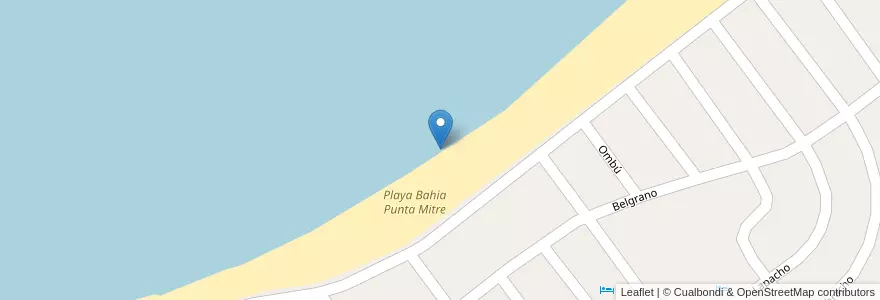 Mapa de ubicacion de Playa Bahia Punta Mitre en Arjantin, Corrientes, Departamento San Cosme, Municipio De Paso De La Patria.