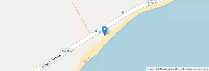 Mapa de ubicacion de Playa - Beach Bar en 스페인, 발레아레스 제도, España (Mar Territorial), Llevant, 발레아레스 제도, Son Servera.