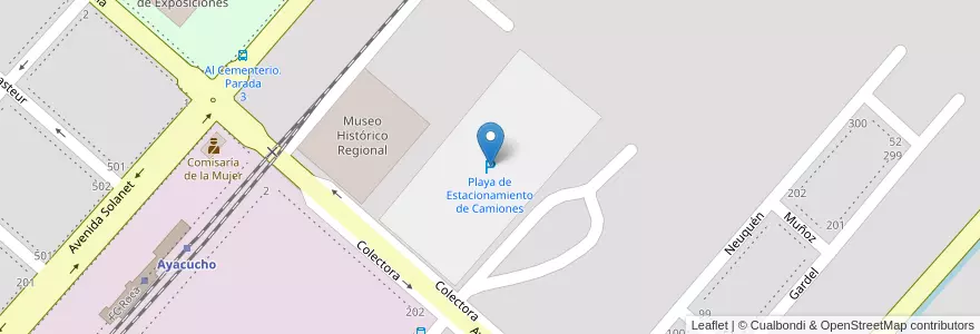 Mapa de ubicacion de Playa de Estacionamiento de Camiones en Argentina, Buenos Aires, Partido De Ayacucho, Ayacucho.