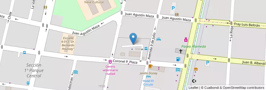 Mapa de ubicacion de Playa de Secuestro en 阿根廷, 智利, Mendoza, Departamento Capital, Ciudad De Mendoza.