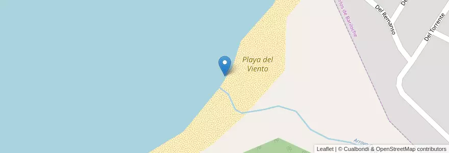Mapa de ubicacion de Playa del Viento en الأرجنتين, تشيلي, ريو نيغرو, Departamento Bariloche, Municipio De San Carlos De Bariloche.