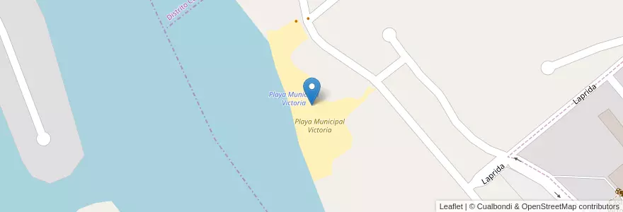 Mapa de ubicacion de Playa Municipal Victoria en アルゼンチン, エントレ・リオス州, Departamento Victoria, Victoria.
