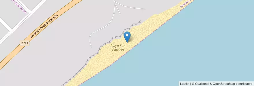 Mapa de ubicacion de Playa San Patricio en 阿根廷, 布宜诺斯艾利斯省, Partido De General Pueyrredón, Mar Del Plata.