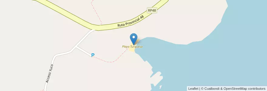 Mapa de ubicacion de Playa Turquesa en الأرجنتين, تشيلي, نيوكوين, Departamento Lácar.