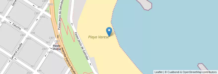 Mapa de ubicacion de Playa Varese en Argentine, Province De Buenos Aires, Mar Del Plata.