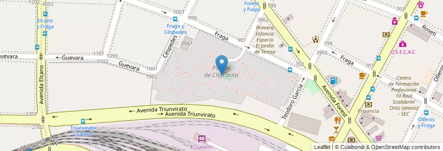 Mapa de ubicacion de Playón de Chacarita, Chacarita en Argentinien, Ciudad Autónoma De Buenos Aires, Buenos Aires, Comuna 15.