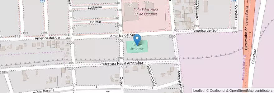 Mapa de ubicacion de Playón San Jorge en الأرجنتين, تشيلي, محافظة سانتا كروز, Atlántico, Deseado, Caleta Olivia.