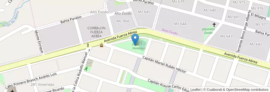 Mapa de ubicacion de Plaza 117 Viviendas en アルゼンチン, フフイ州, Departamento Doctor Manuel Belgrano, Municipio De San Salvador De Jujuy, Alto Comedero.
