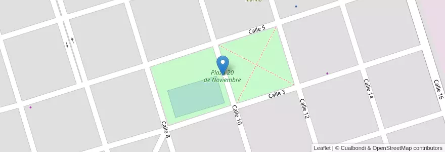 Mapa de ubicacion de Plaza 20 de Noviembre en Arjantin, Buenos Aires, Partido De Villarino, Pedro Luro.