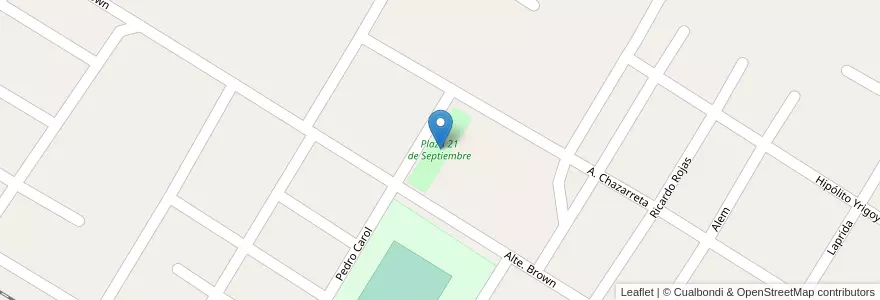 Mapa de ubicacion de Plaza 21 de Septiembre en Argentina, Santiago Del Estero, Departamento Robles.