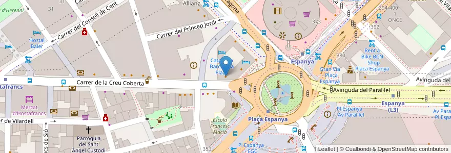 Mapa de ubicacion de Plaza en Spagna, Catalunya, Barcelona, Barcelonès, Barcelona.