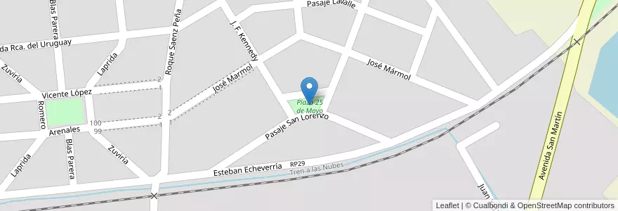 Mapa de ubicacion de Plaza 25 de Mayo en Argentina, Salta, Rosario De Lerma, Municipio De Rosario De Lerma, Rosario De Lerma.