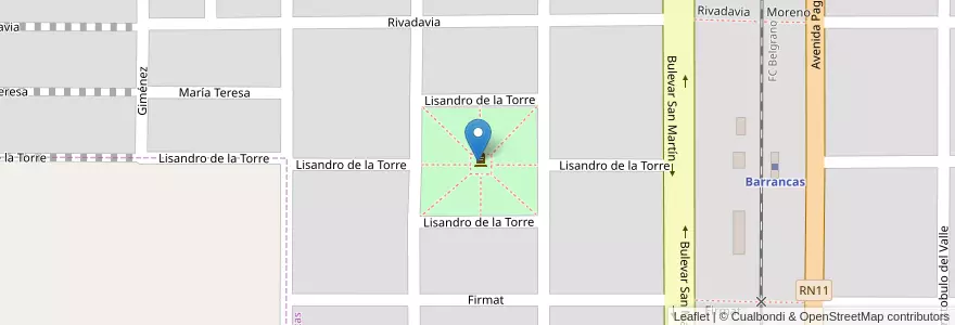 Mapa de ubicacion de Plaza 25 de Mayo en 아르헨티나, Santa Fe, Departamento San Jerónimo, Municipio De Barrancas, Barrancas.