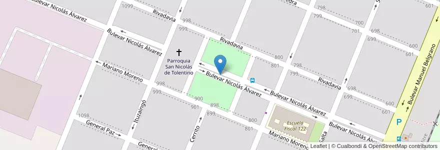 Mapa de ubicacion de Plaza 25 de Mayo en アルゼンチン, サンタフェ州, Departamento Rosario, Municipio De Álvarez, Álvarez.