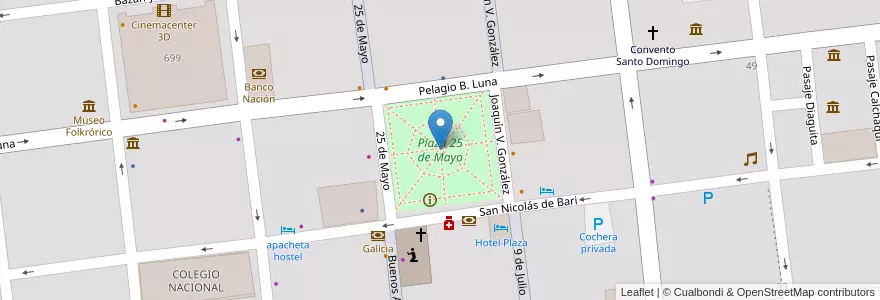 Mapa de ubicacion de Plaza 25 de Mayo en Arjantin, La Rioja, Departamento Capital, La Rioja.