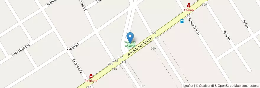 Mapa de ubicacion de Plaza 25 de Mayo en Arjantin, Buenos Aires, Partido De Escobar, Belén De Escobar.