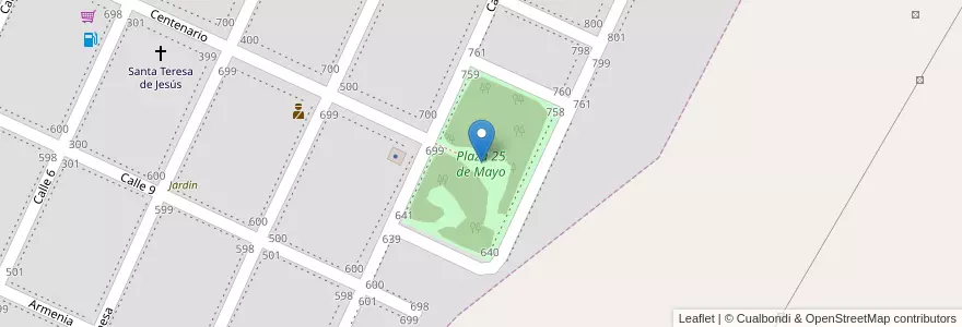 Mapa de ubicacion de Plaza 25 de Mayo en Argentina, Buenos Aires, Partido De Pergamino, Acevedo.