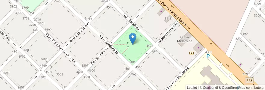 Mapa de ubicacion de Plaza 25 de Mayo en アルゼンチン, ブエノスアイレス州, Partido De General San Martín, Billinghurst.