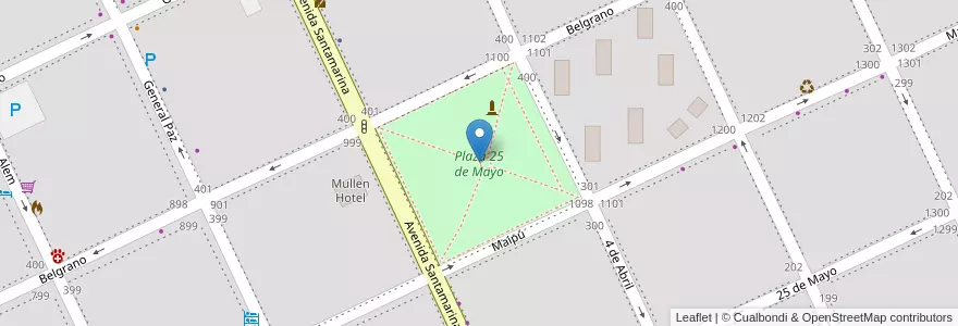Mapa de ubicacion de Plaza 25 de Mayo en Argentinien, Provinz Buenos Aires, Partido De Tandil, Tandil.