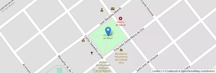 Mapa de ubicacion de Plaza 25 de Mayo en Argentina, Buenos Aires, Partido De General Villegas.