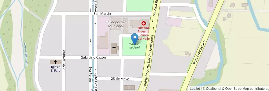 Mapa de ubicacion de Plaza 26 de Abril en Аргентина, Жужуй, Departamento Santa Bárbara, Municipio De Palma Sola.