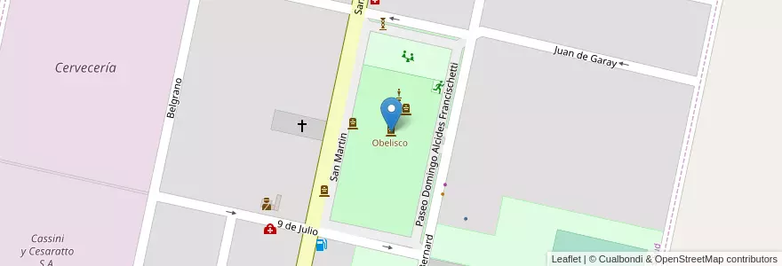 Mapa de ubicacion de Plaza 27 de Septiembre en Argentina, Santa Fe, Departamento Las Colonias, Municipio De San Carlos Sud, San Carlos Sud.