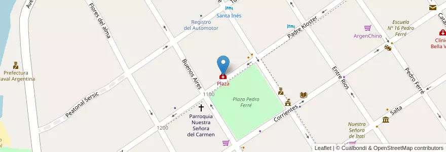 Mapa de ubicacion de Plaza en الأرجنتين, Corrientes, Departamento Bella Vista, Municipio De Bella Vista.