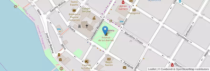 Mapa de ubicacion de Plaza 7 de Marzo en Аргентина, Буэнос-Айрес, Partido De Patagones, Carmen De Patagones.