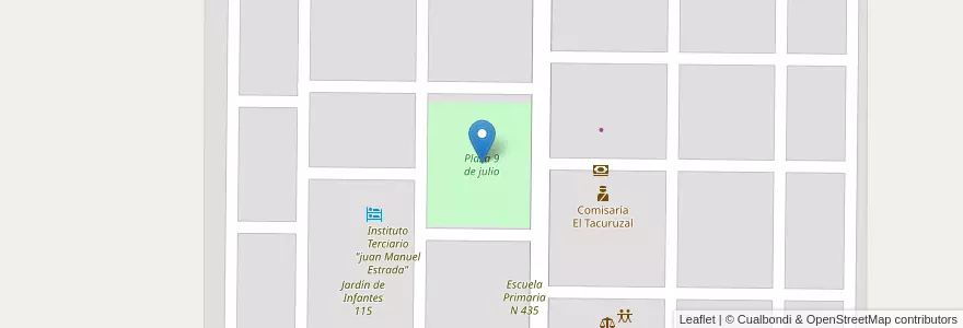 Mapa de ubicacion de Plaza 9 de julio en الأرجنتين, Chaco, Departamento Quitilipi, Municipio De Quitilipi, Villa Rural El Palmar.