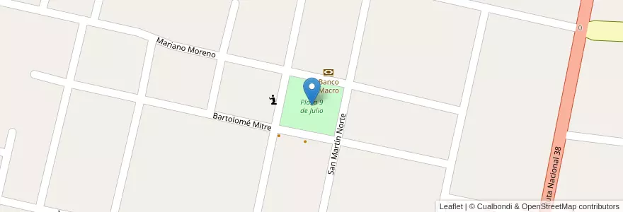 Mapa de ubicacion de Plaza 9 de Julio en Argentinien, Tucumán, Departamento La Cocha, Municipio De La Cocha.