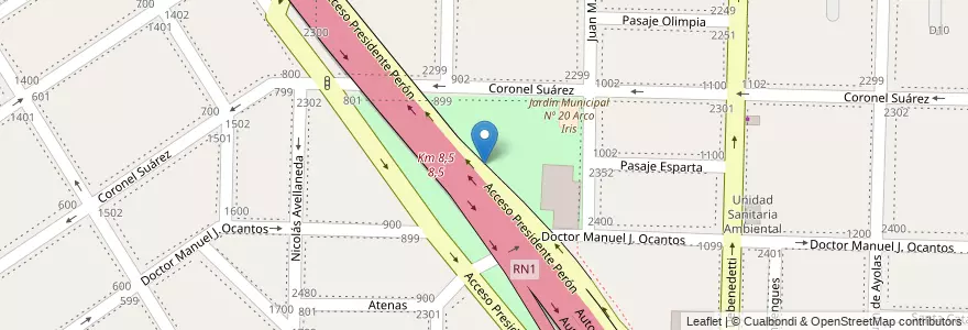 Mapa de ubicacion de Plaza 9 de Julio en アルゼンチン, ブエノスアイレス州, Partido De Avellaneda.