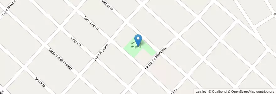 Mapa de ubicacion de plaza 9 de julio en アルゼンチン, ブエノスアイレス州, Partido De José C. Paz.