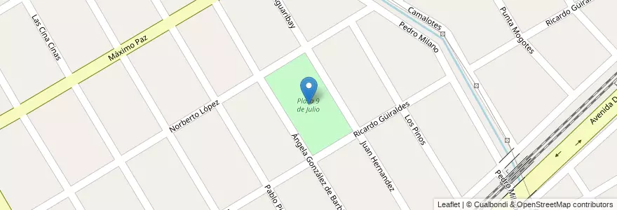 Mapa de ubicacion de Plaza 9 de Julio en Argentina, Buenos Aires, Partido De Esteban Echeverría, El Jagüel.
