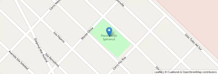 Mapa de ubicacion de Plaza Adolfo Speranza en Argentinië, Buenos Aires, Partido De General Pueyrredón.