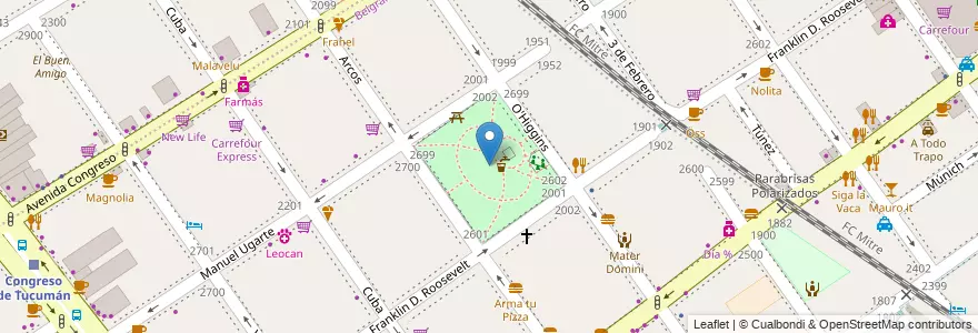 Mapa de ubicacion de Plaza Alberti, Belgrano en Argentine, Ciudad Autónoma De Buenos Aires, Buenos Aires, Comuna 13.