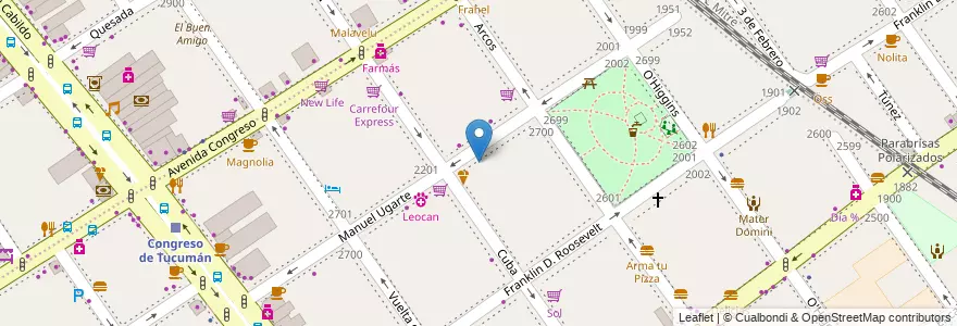 Mapa de ubicacion de Plaza Alberti, Belgrano en Argentinië, Ciudad Autónoma De Buenos Aires, Buenos Aires, Comuna 13.