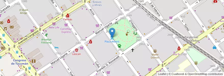 Mapa de ubicacion de Plaza Alberti en Argentina, Ciudad Autónoma De Buenos Aires, Buenos Aires, Comuna 13.