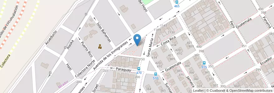 Mapa de ubicacion de Plaza Alberto Rivera en الأرجنتين, محافظة سانتا كروز, تشيلي, Mirador, Deseado, Caleta Olivia.