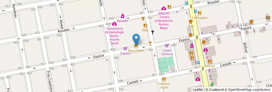 Mapa de ubicacion de Plaza Alem en Arjantin, Buenos Aires, Partido De La Matanza, Ramos Mejía.