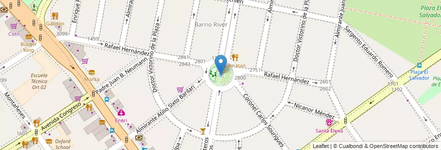 Mapa de ubicacion de Plaza Alexander Fleming, Belgrano en Argentinië, Ciudad Autónoma De Buenos Aires, Buenos Aires, Comuna 13.