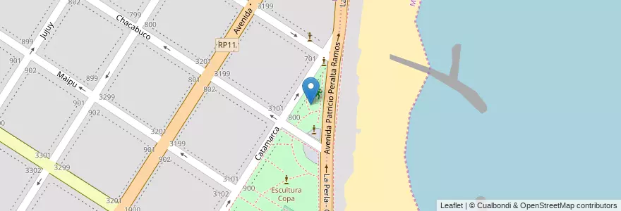 Mapa de ubicacion de Plaza Alfonsina Storni en Аргентина, Буэнос-Айрес, Partido De General Pueyrredón, Mar Del Plata.
