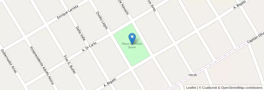 Mapa de ubicacion de Plaza Alfonsina Storni en Arjantin, Buenos Aires, Partido De Almirante Brown, Glew.