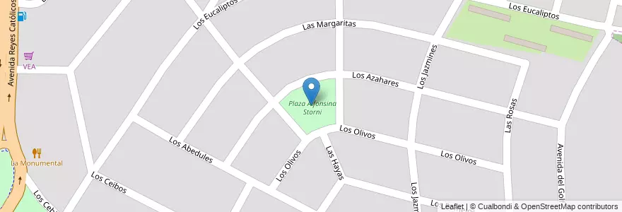 Mapa de ubicacion de Plaza Alfonsina Storni en الأرجنتين, Salta, Capital, Municipio De Salta, Salta.